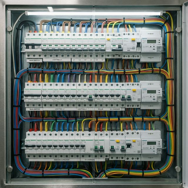 Profi módon szerelt elosztószekrény